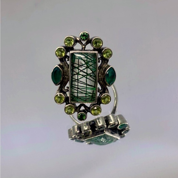 NEW Nicky Butler 925 Sterling Silver Peridot and Green Multi Gemstone Ring - Picture 4 of 6